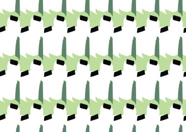 Vektör dokusu arka plan, kusursuz desen. El çizimi, yeşil, siyah ve beyaz renkler.