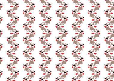 Vektör dokusu arka plan, kusursuz desen. El çizimi, kahverengi, kırmızı, siyah ve beyaz renkler.