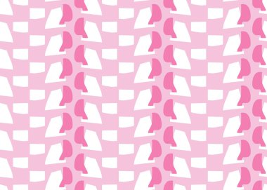 Vektör dokusu arka plan, kusursuz desen. El çizimi, pembe ve beyaz renkler.