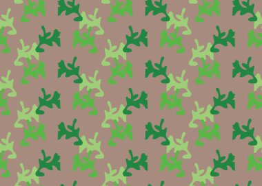 Vektör dokusu arka plan, kusursuz desen. El çizimi, kahverengi ve yeşil renkler.