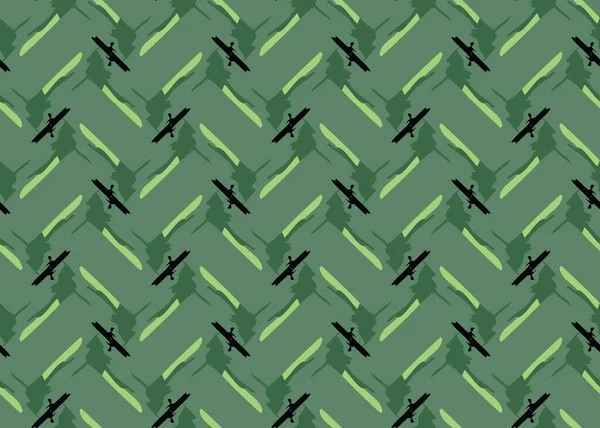 Vector Textuur Achtergrond Naadloos Patroon Handgetekende Groene Zwarte Kleuren — Stockvector