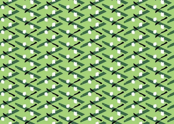 Vector Textuur Achtergrond Naadloos Patroon Handgetekende Groene Zwarte Witte Kleuren — Stockvector