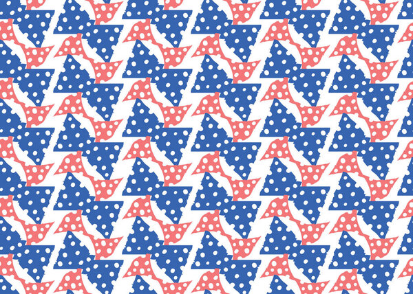 Vector texture background, seamless pattern. Hand drawn, blue, red and white colors.