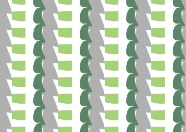 Vektör dokusu arka plan, kusursuz desen. El çizimi, yeşil, gri ve beyaz renkler.