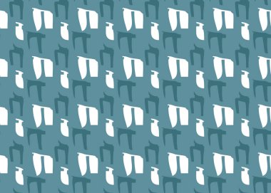 Vektör dokusu arka plan, kusursuz desen. El çizimi, mavi ve beyaz renkler.