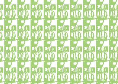 Vektör dokusu arka plan, kusursuz desen. El çizimi, yeşil ve beyaz renkler.