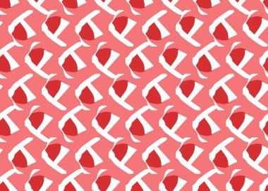 Vektör dokusu arka plan, kusursuz desen. El çizimi, kırmızı ve beyaz renkler.