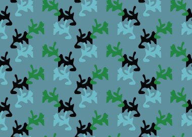 Vektör dokusu arka plan, kusursuz desen. El çizimi, mavi, yeşil ve siyah renkler.