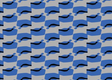 Vektör dokusu arka plan, kusursuz desen. El çizimi, mavi, gri ve siyah renkler.