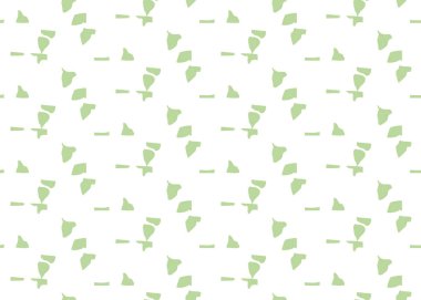 Vektör dokusu arka plan, kusursuz desen. El çizimi, yeşil ve beyaz renkler.