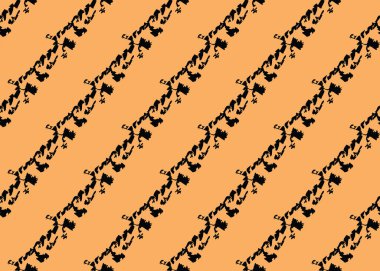 Vektör dokusu arka plan, kusursuz desen. El çizimi, turuncu ve siyah renkler.
