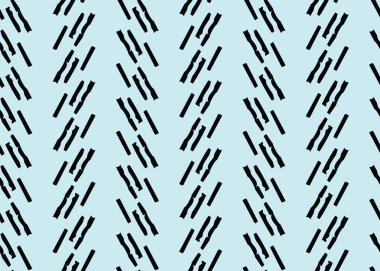Vektör dokusu arka plan, kusursuz desen. El çizimi, mavi ve siyah renkler.