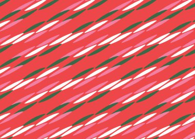 Vektör dokusu arka plan, kusursuz desen. El çizimi, kırmızı, pembe, yeşil ve beyaz renkler.