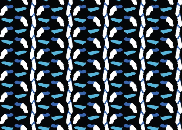 Векторна Текстура Фону Безшовний Візерунок Мальовані Рукою Сині Чорно Білі — стоковий вектор