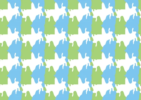 Vector Textuur Achtergrond Naadloos Patroon Handgetekende Blauwe Groene Witte Kleuren — Stockvector