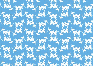 Vektör dokusu arka plan, kusursuz desen. El çizimi, mavi ve beyaz renkler.