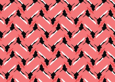 Vektör dokusu arka plan, kusursuz desen. El çizimi, kırmızı, siyah ve beyaz renkler.