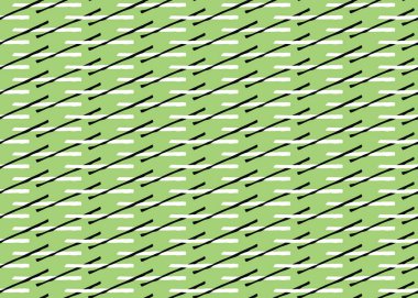 Vektör dokusu arka plan, kusursuz desen. El çizimi, yeşil, siyah ve beyaz renkler.