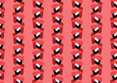 Vektör dokusu arka plan, kusursuz desen. El çizimi, kırmızı, siyah ve beyaz renkler.