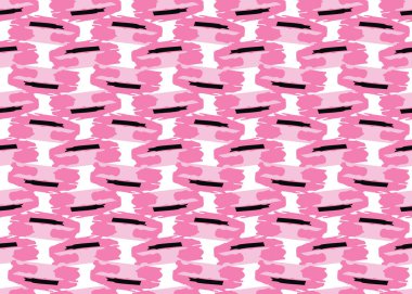 Vektör dokusu arka plan, kusursuz desen. El çizimi, pembe, beyaz ve siyah renkler.