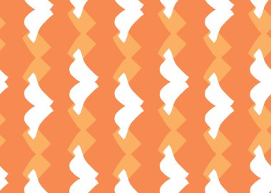 Vektör dokusu arka plan, kusursuz desen. El çizimi, turuncu ve beyaz renkler.