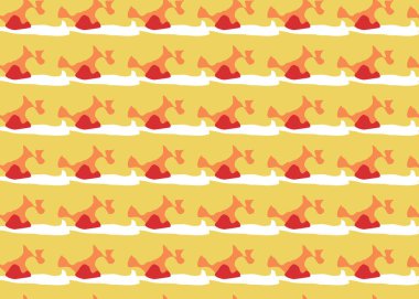 Vektör dokusu arka plan, kusursuz desen. El çizimi, sarı, turuncu, kırmızı ve beyaz renkler.