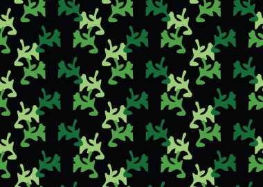 Vektör dokusu arka plan, kusursuz desen. El çizimi, yeşil ve siyah renkler.