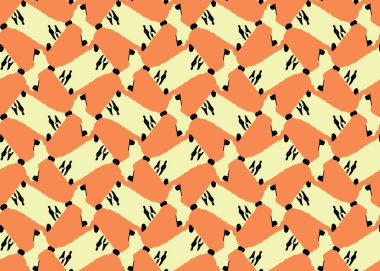 Vektör dokusu arka plan, kusursuz desen. El çizimi, sarı, turuncu ve siyah renkler.