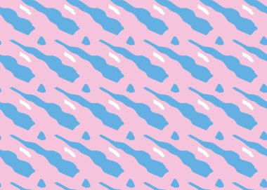 Vektör dokusu arka plan, kusursuz desen. El çizimi, pembe, mavi ve beyaz renkler.