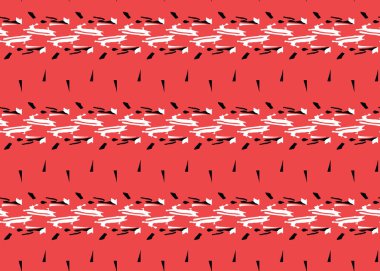 Vektör dokusu arka plan, kusursuz desen. El çizimi, kırmızı, siyah ve beyaz renkler.