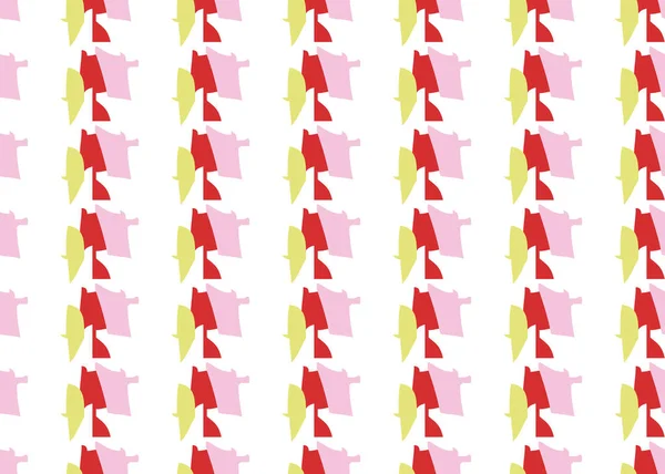 Vektör dokusu arka plan, kusursuz desen. El çizimi, pembe, kırmızı, sarı ve beyaz renkler.