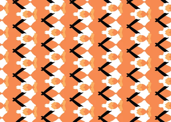 ベクトルテクスチャの背景 シームレスなパターン 手描き オレンジ 黒と白の色 — ストックベクタ