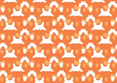 Vektör dokusu arka plan, kusursuz desen. El çizimi, turuncu ve beyaz renkler.