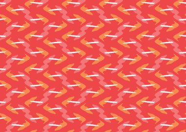 Vektör dokusu arka plan, kusursuz desen. El çizimi, kırmızı, turuncu ve beyaz renkler.