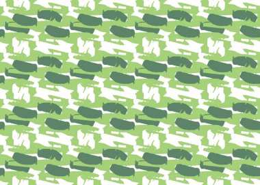 Vektör dokusu arka plan, kusursuz desen. El çizimi, yeşil ve beyaz renkler.