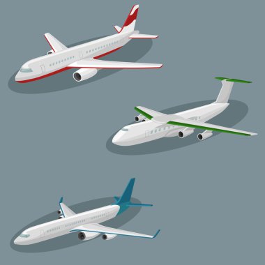 Uçak resim tasarım kümesi vektör.