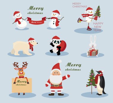 Christmas and New Year holiday Icons clipart
