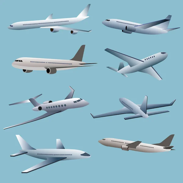 시민 비행기 이미지 디자인 모음 — 스톡 벡터