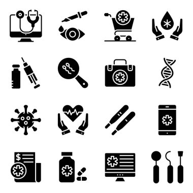 Tıbbi ve Eczane Paketi Katı Simgeler