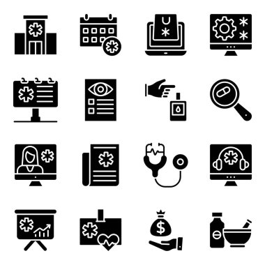 İlaç Paketi Katı Simgeler 