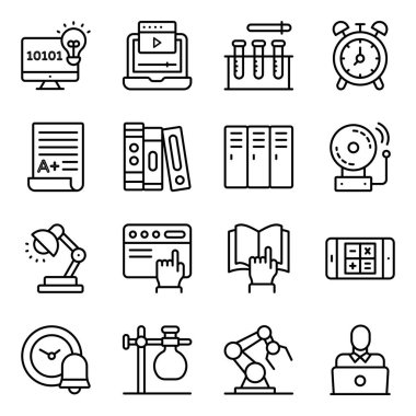 Modern Eğitim Doğrusal Simgeleri Paketi 