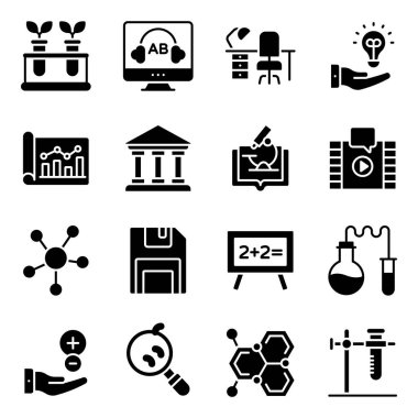 Bilim Eğitimi Paketi Katı Simgeler 