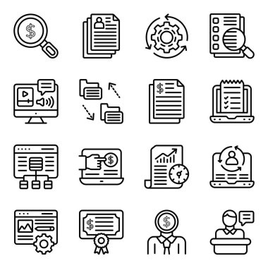 E İş Doğrusal Simgeleri Paketi 