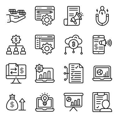 Business Technology Linear Simgeleri Paketi 