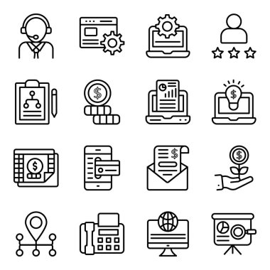 İş Analizi Doğrusal Simgeleri Paketi