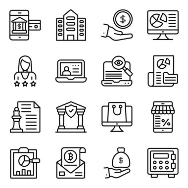 İş ve Bankacılık Doğrusal Simgeleri Paketi 