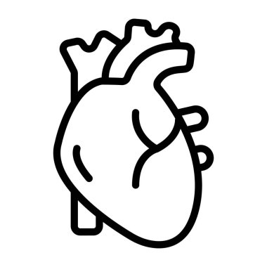 İnsan kardiyak organı, ana hatlarda kalp ikonu.