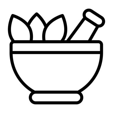 Bitkisel ilaç ikonu, havan topu vektörü