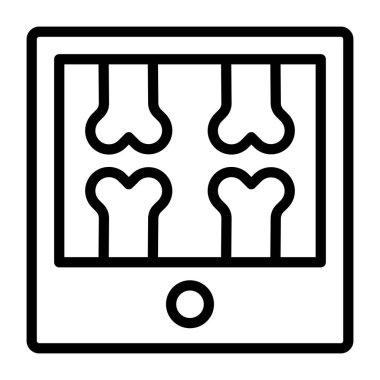 Düzenlenebilir taslak biçiminde kemik xray simgesi