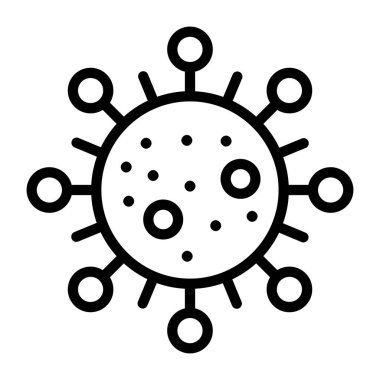 Mikroorganizma simgesi, koronavirüs vektörünün doğrusal tasarımı